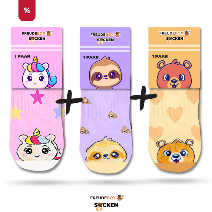 3er-Pack - Socken 🦥🦄🐻 (3 Paar)