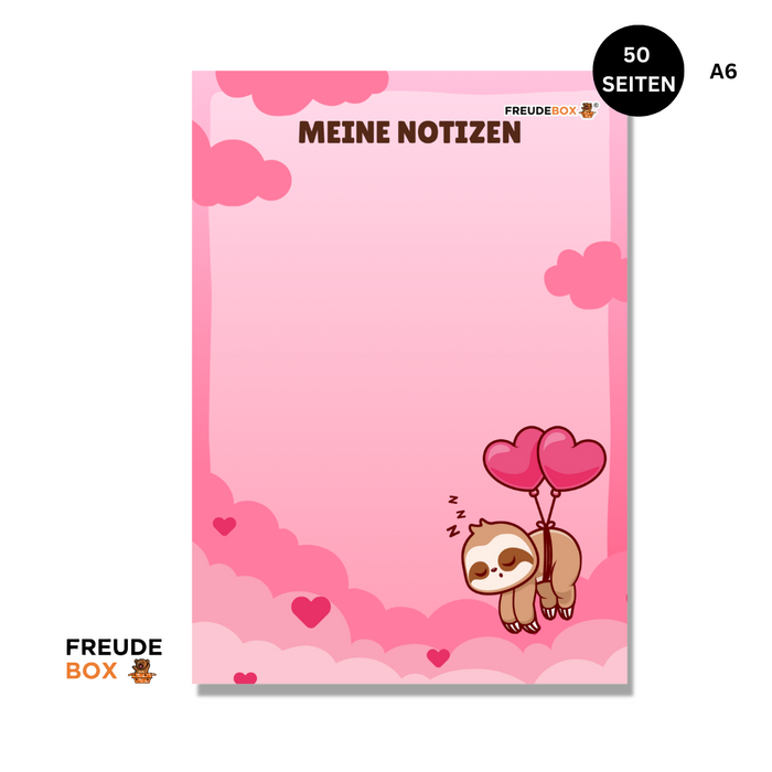 Notizblock: Faultier (A6, 50 Seiten)