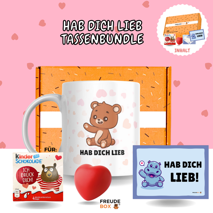 Hab dich lieb Tassen-Geschenkset