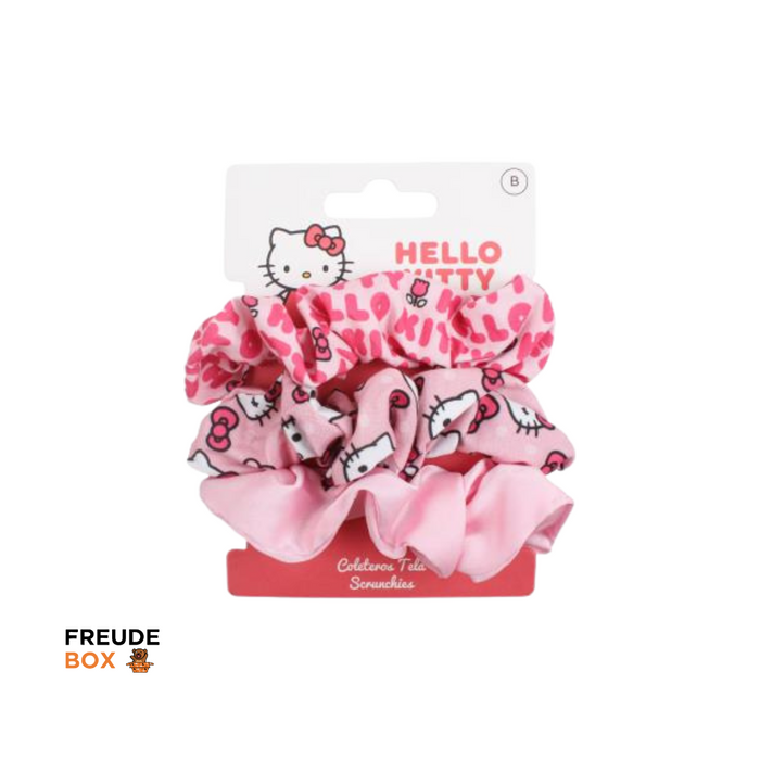 Hello Kitty - 3er Scrunchies (Haargummis)