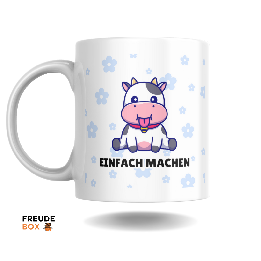 Süße Kuh Tasse verschenken – 300ml, Weiß