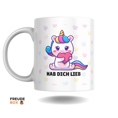 Keramiktasse Einhorn "Hab dich lieb" 300 ml