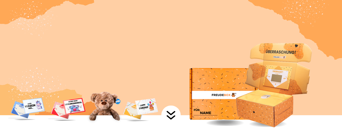 FREUDEBOX Geschenkboxen mit Kuscheltier und Grußkarten