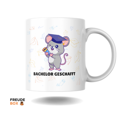 Keramiktasse Maus "Bachelor geschafft" 300 ml