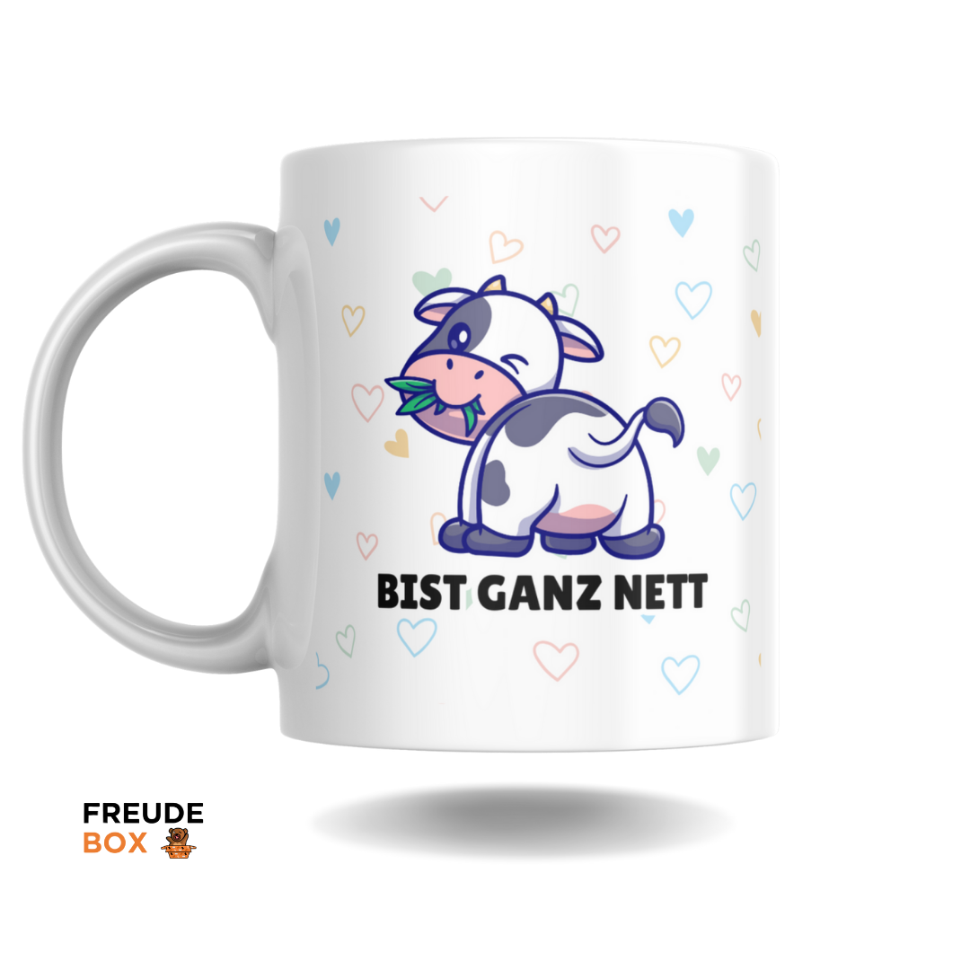 Keramiktasse Kuh "Bist ganz nett" 300 ml