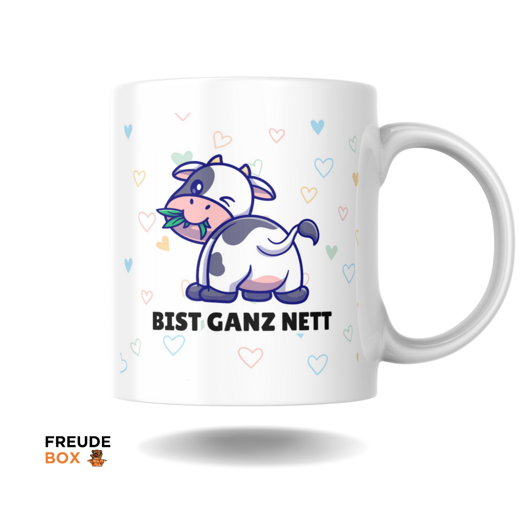 Keramiktasse Kuh "Bist ganz nett" 300 ml