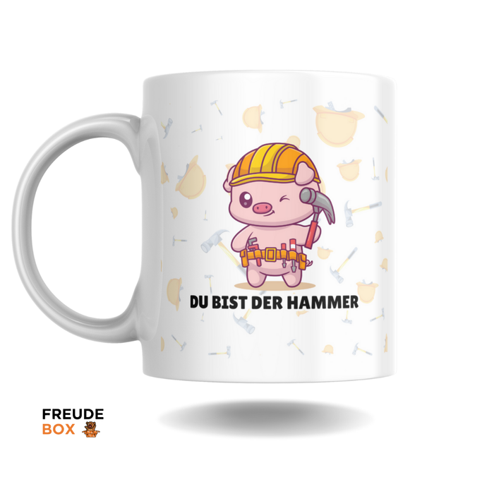 Süße Schwein Tasse verschenken – 300ml, Weiß