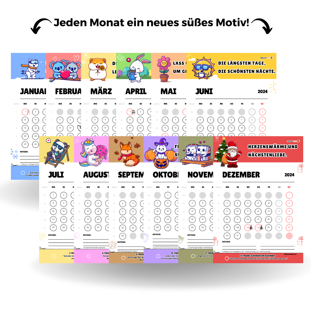 Tischkalender 2024 A6 FREUDEBOX – Monatlich Freude schenken