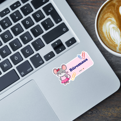 Sticker Maus "Büromaus" (10 cm)
