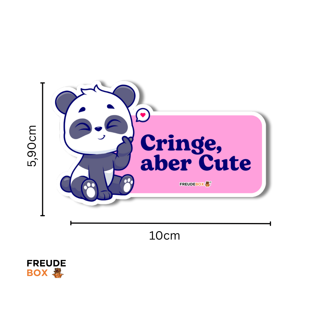 Sticker Panda "Cringe, aber Cute" (10 cm)