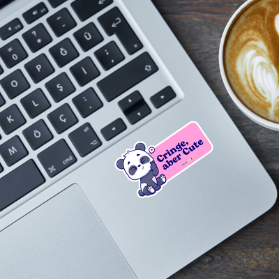 Sticker Panda "Cringe, aber Cute" (10 cm)