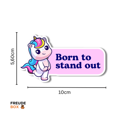 Sticker Einhorn "Born to stand out" (10 cm)