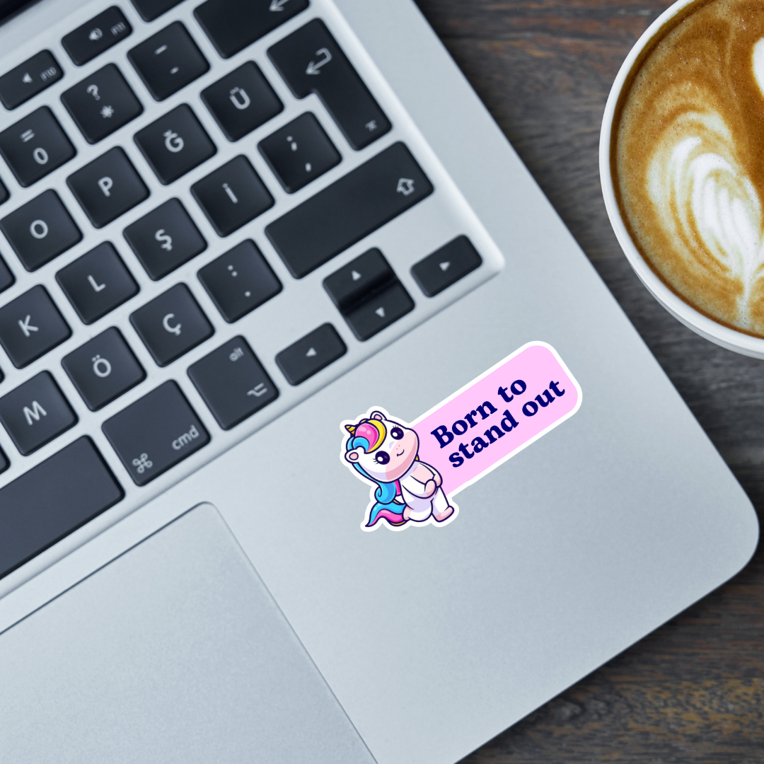 Sticker Einhorn "Born to stand out" (10 cm)