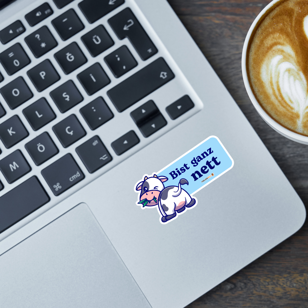 Sticker Kuh "Bist ganz nett" (10 cm)
