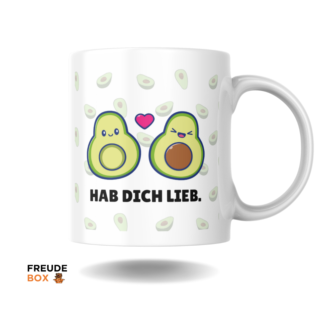 Keramiktasse Avocado "Hab dich lieb" 300 ml
