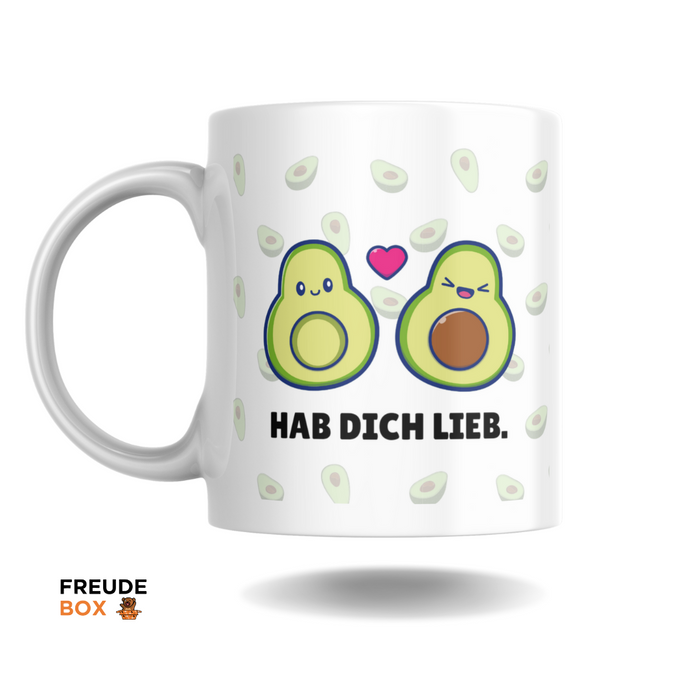 Keramiktasse Avocado "Hab dich lieb" 300 ml