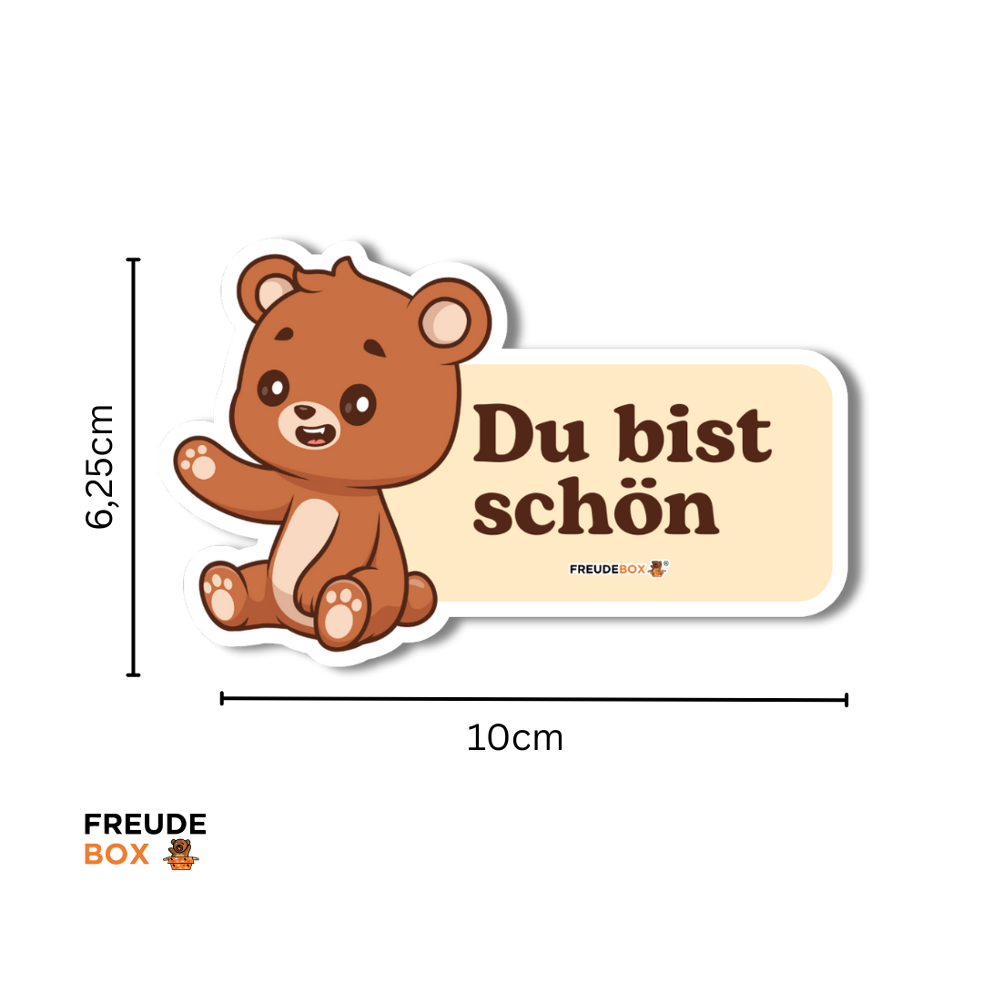 Sticker Bär "Du bist schön" (10 cm)