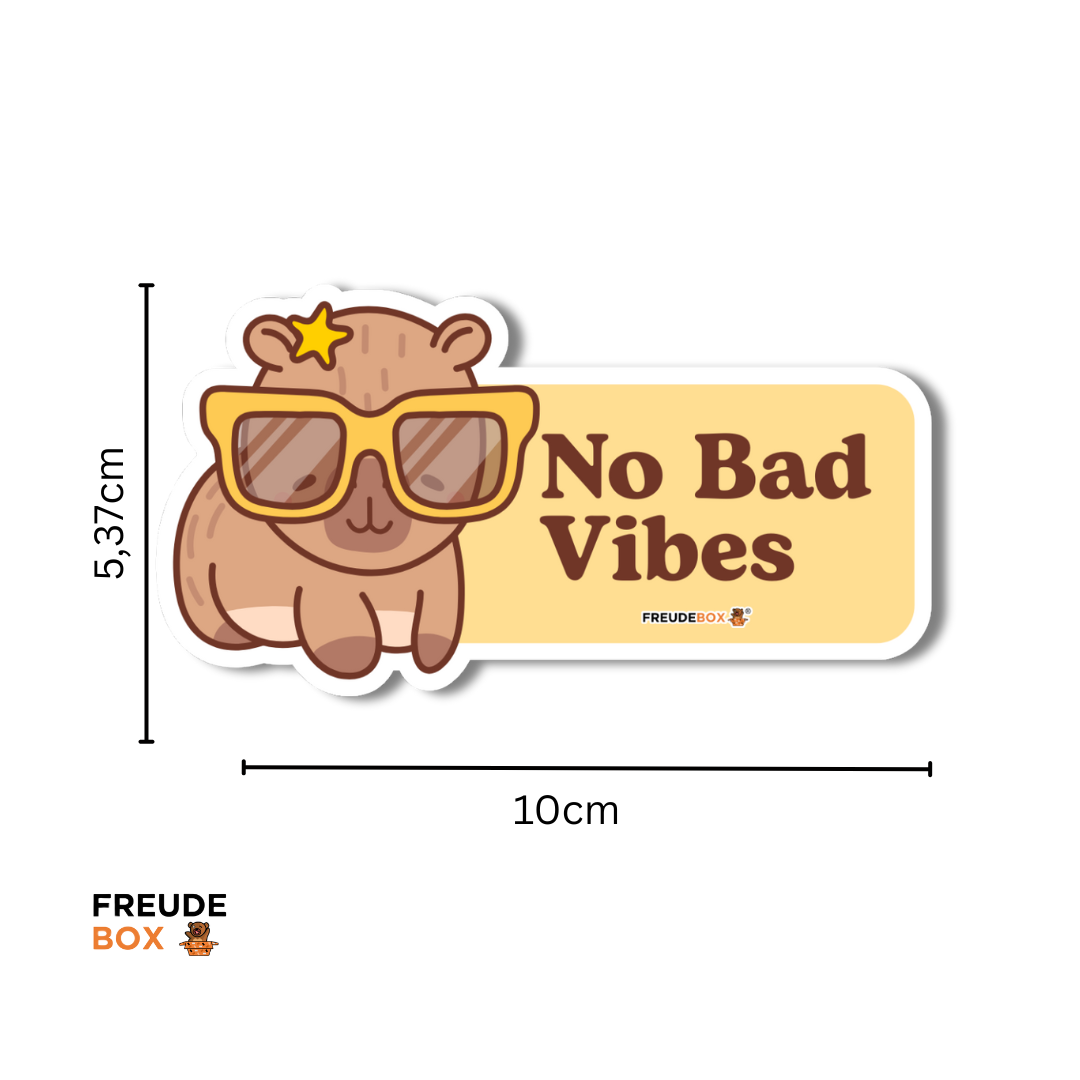 Sticker Capybara "no bad vibes" (10 cm)