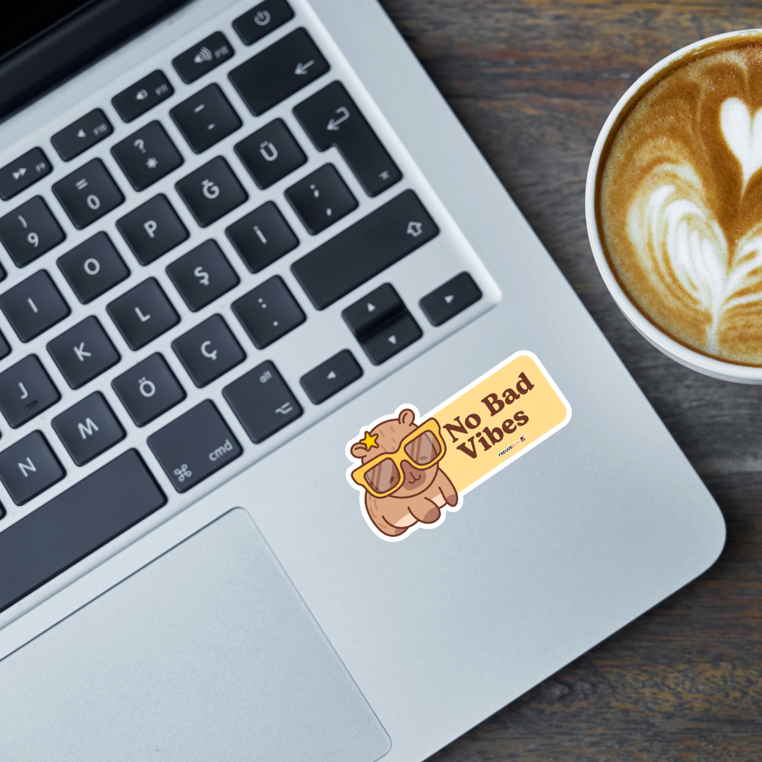 Sticker Capybara "no bad vibes" (10 cm)