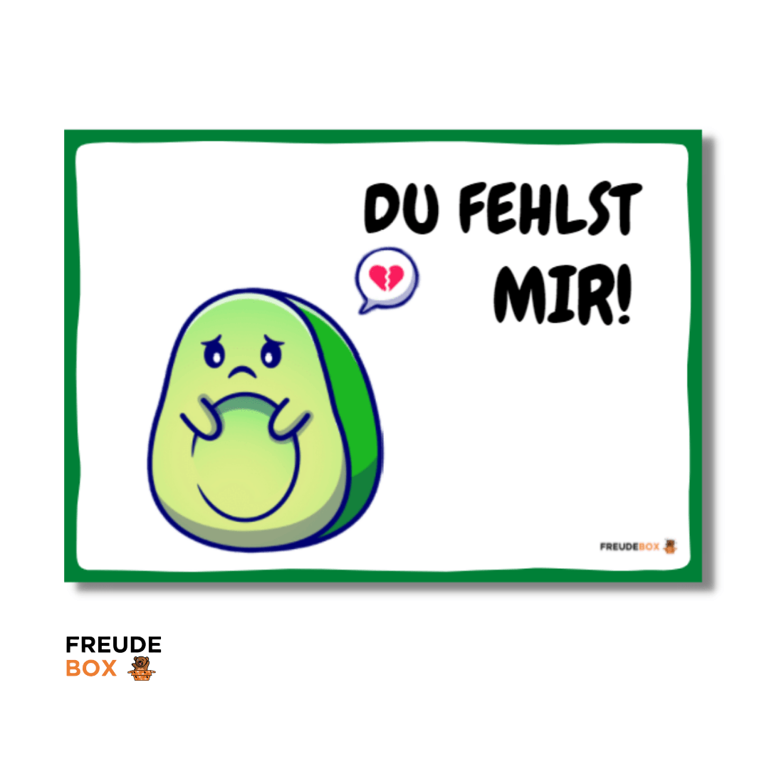 Grußkarte: Du fehlst mir ✏️ - FREUDEBOX® - Geschenk, Made in Germany, Seifenblasen kuscheltiere und plüschtiere mit persönlicher nachricht einfach online kaufen freude verschenken - geschenkidee kuscheltiere plüschtiere - geschenke für freundin freund - kuscheltiere verschenken - geschenk für kinder - kinder geburtstag - freude box - freudebox - freude tiktok instagram