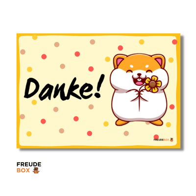 Grußkarte: Danke ✏️ - FREUDEBOX® - Geschenk, Made in Germany, Seifenblasen kuscheltiere und plüschtiere mit persönlicher nachricht einfach online kaufen freude verschenken - geschenkidee kuscheltiere plüschtiere - geschenke für freundin freund - kuscheltiere verschenken - geschenk für kinder - kinder geburtstag - freude box - freudebox - freude tiktok instagram