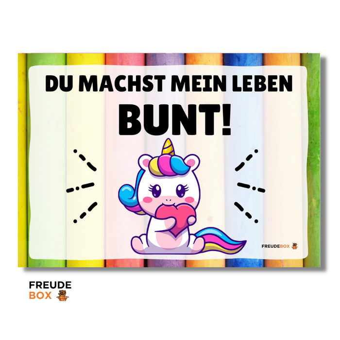 Grußkarte: Du machst Leben bunt! ✏️