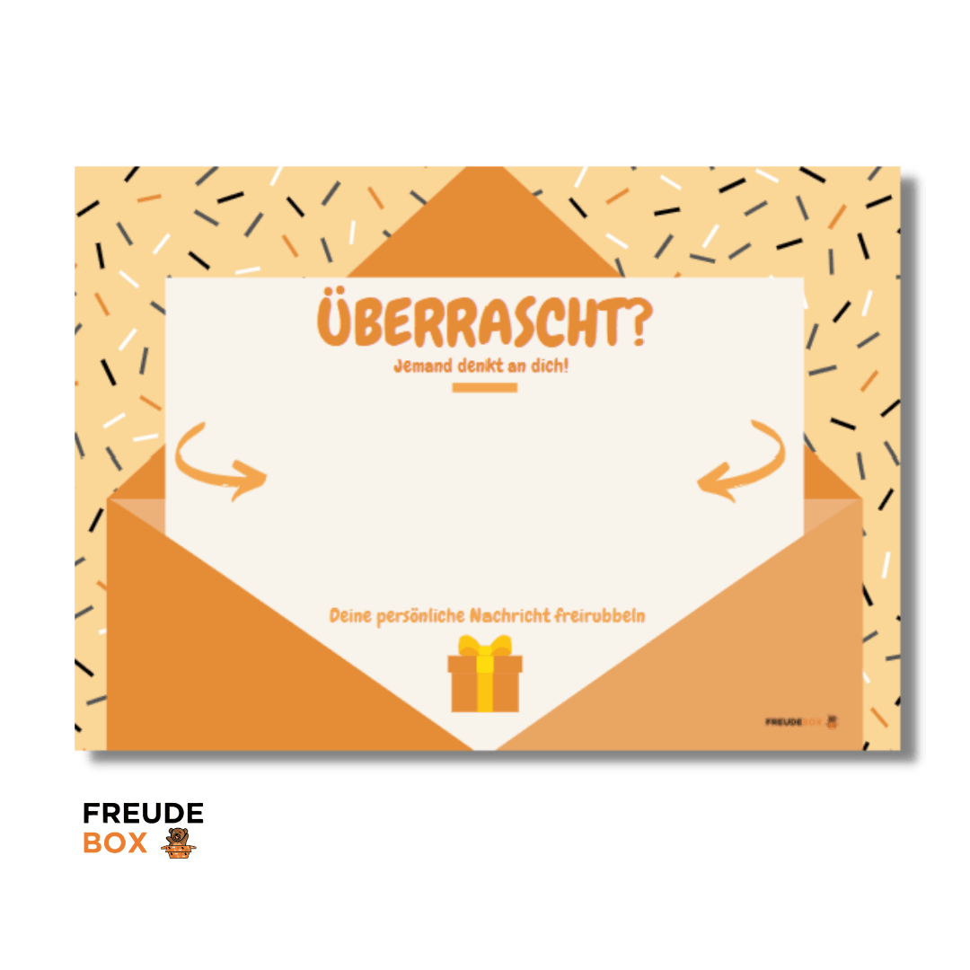 Grußkarte: Gute Besserung ✏️ - FREUDEBOX® - Geschenk, Made in Germany, Seifenblasen kuscheltiere und plüschtiere mit persönlicher nachricht einfach online kaufen freude verschenken - geschenkidee kuscheltiere plüschtiere - geschenke für freundin freund - kuscheltiere verschenken - geschenk für kinder - kinder geburtstag - freude box - freudebox - freude tiktok instagram